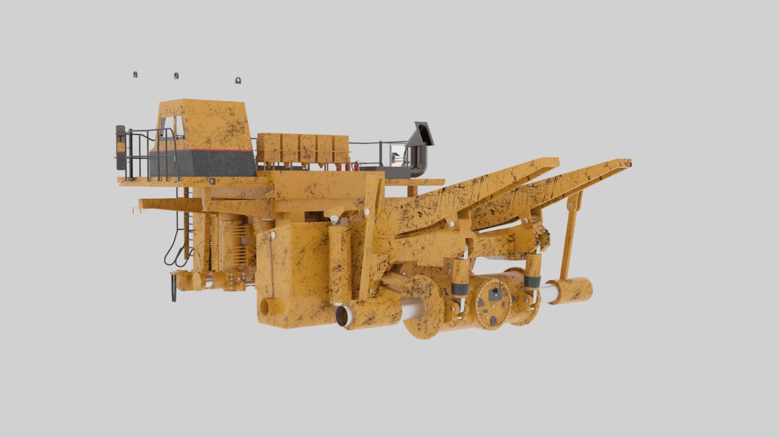 Dump Haul Mining Truck - Proper High Poly With Cabin Interior 3D model_38