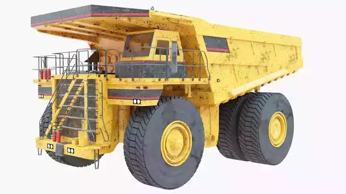 Dump Haul Mining Truck - Proper High Poly With Cabin Interior 3D model