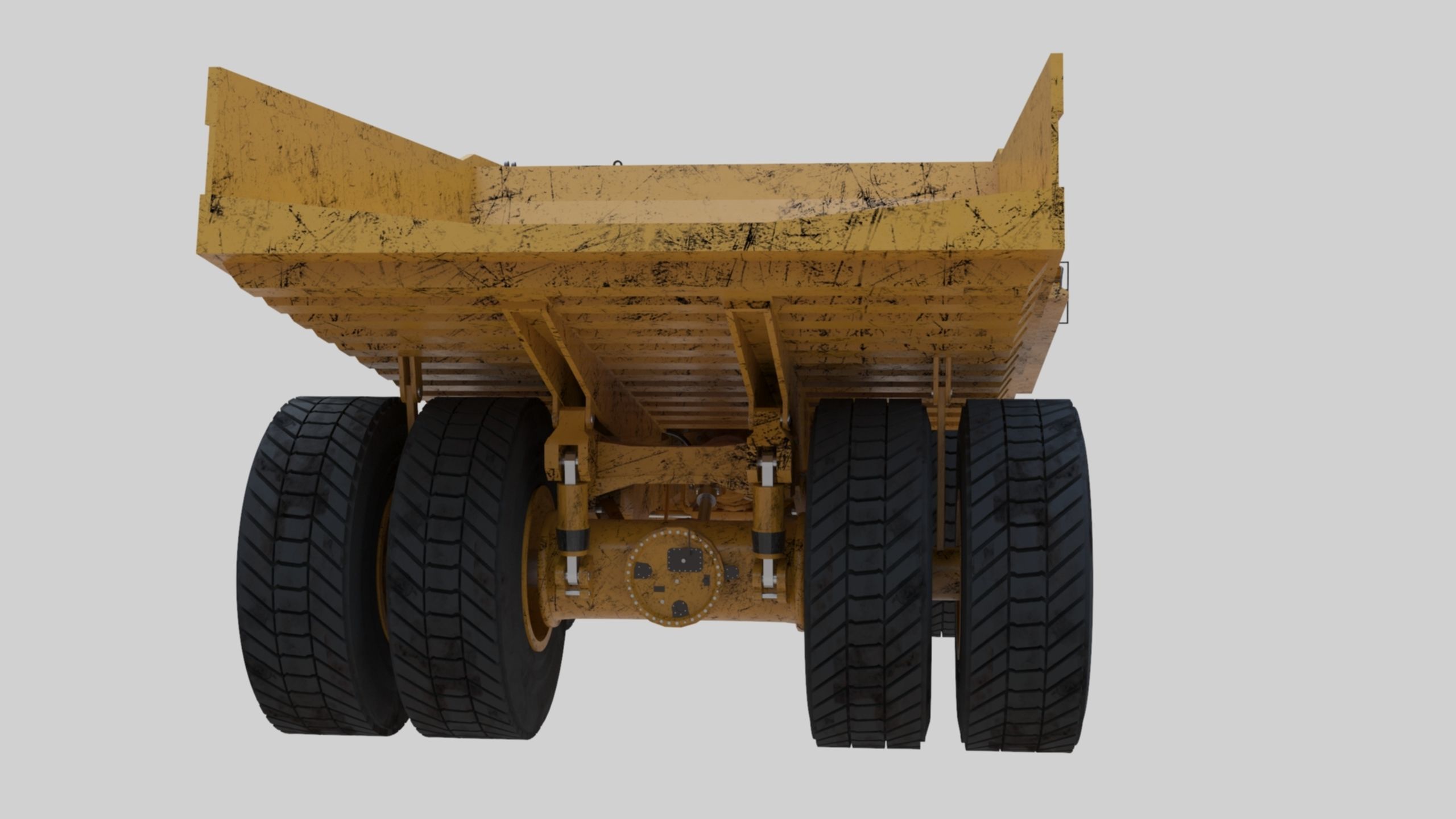 Dump Haul Mining Truck - Proper High Poly With Cabin Interior 3D model_47