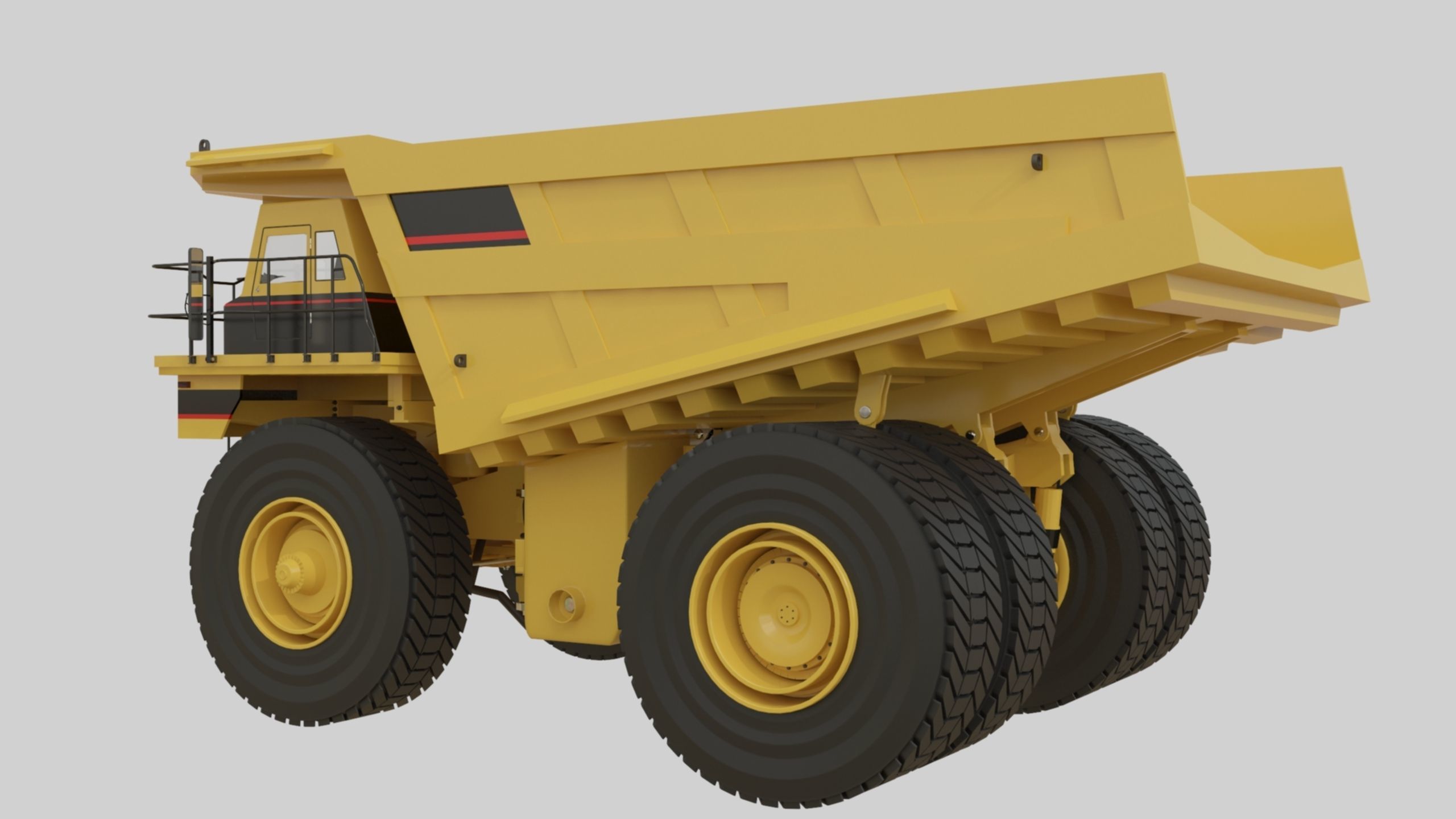 Dump Haul Mining Truck - Proper High Poly With Cabin Interior 3D model_20