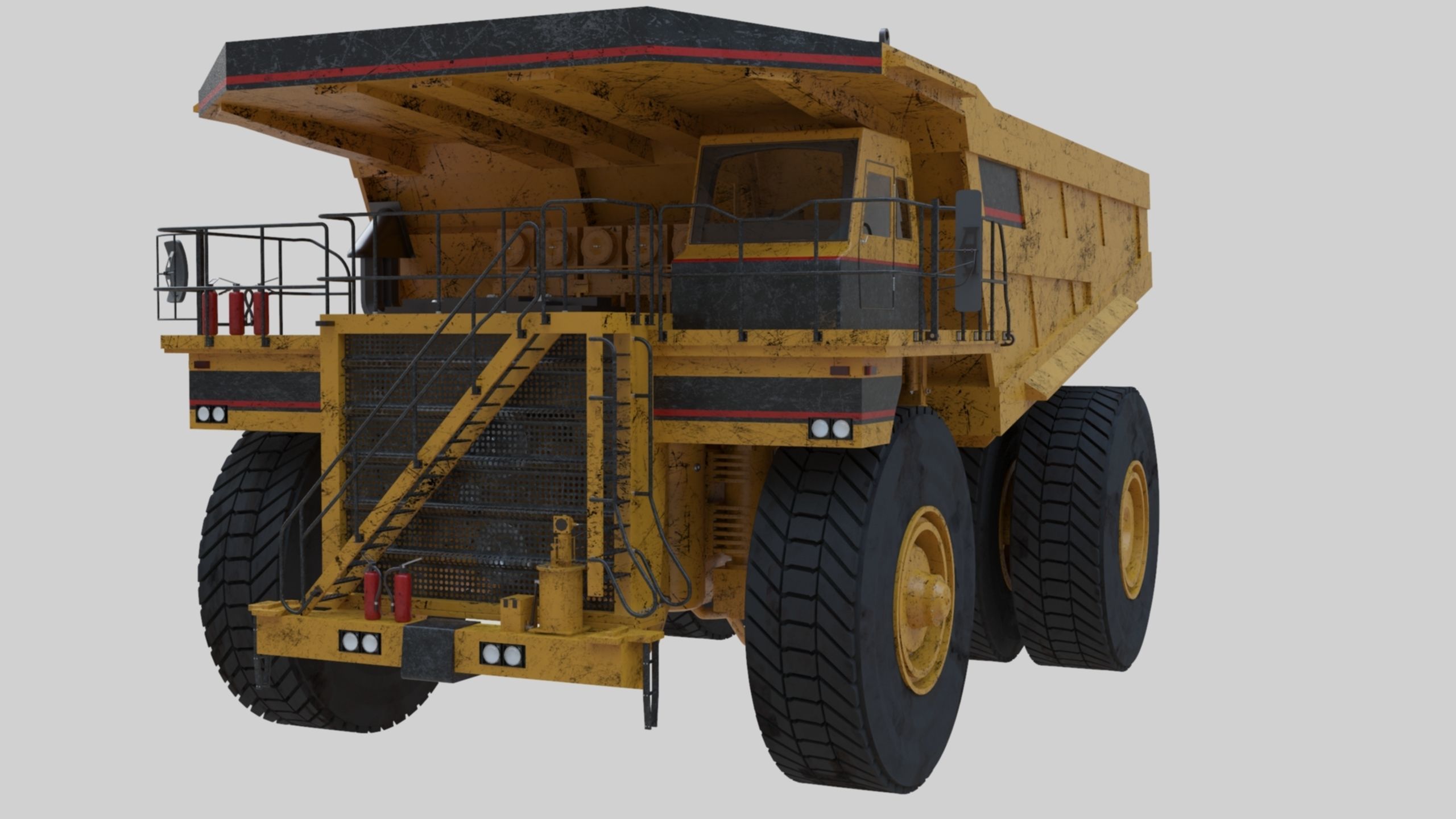 Dump Haul Mining Truck - Proper High Poly With Cabin Interior 3D model_44