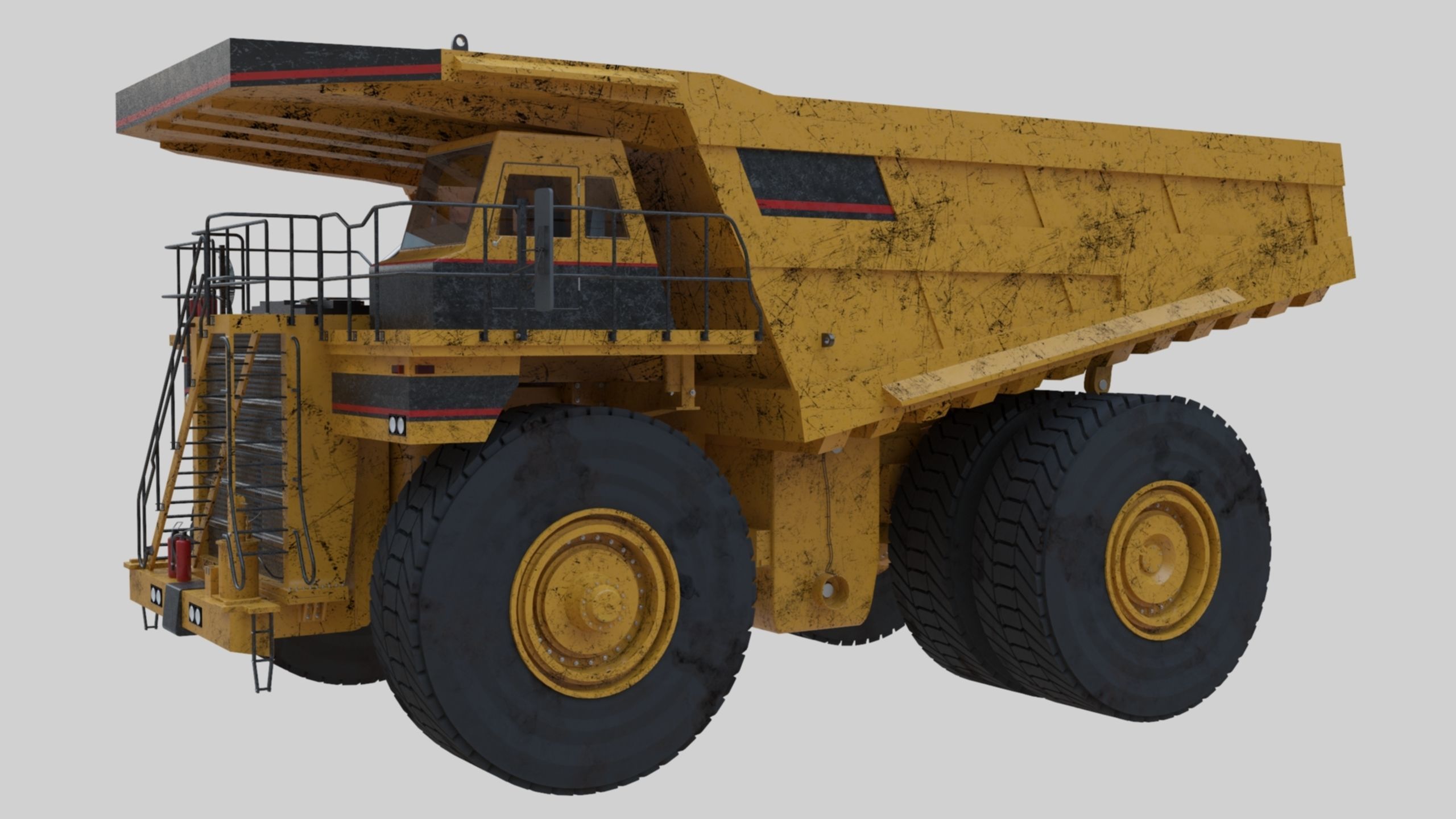 Dump Haul Mining Truck - Proper High Poly With Cabin Interior 3D model_51