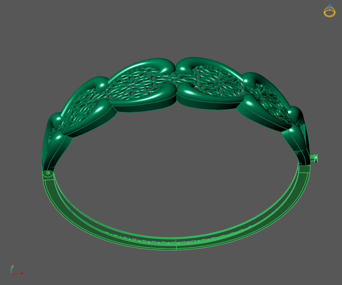 Womens Bracelets Bangles 3DM STL OBJ With Details 3D print model_2