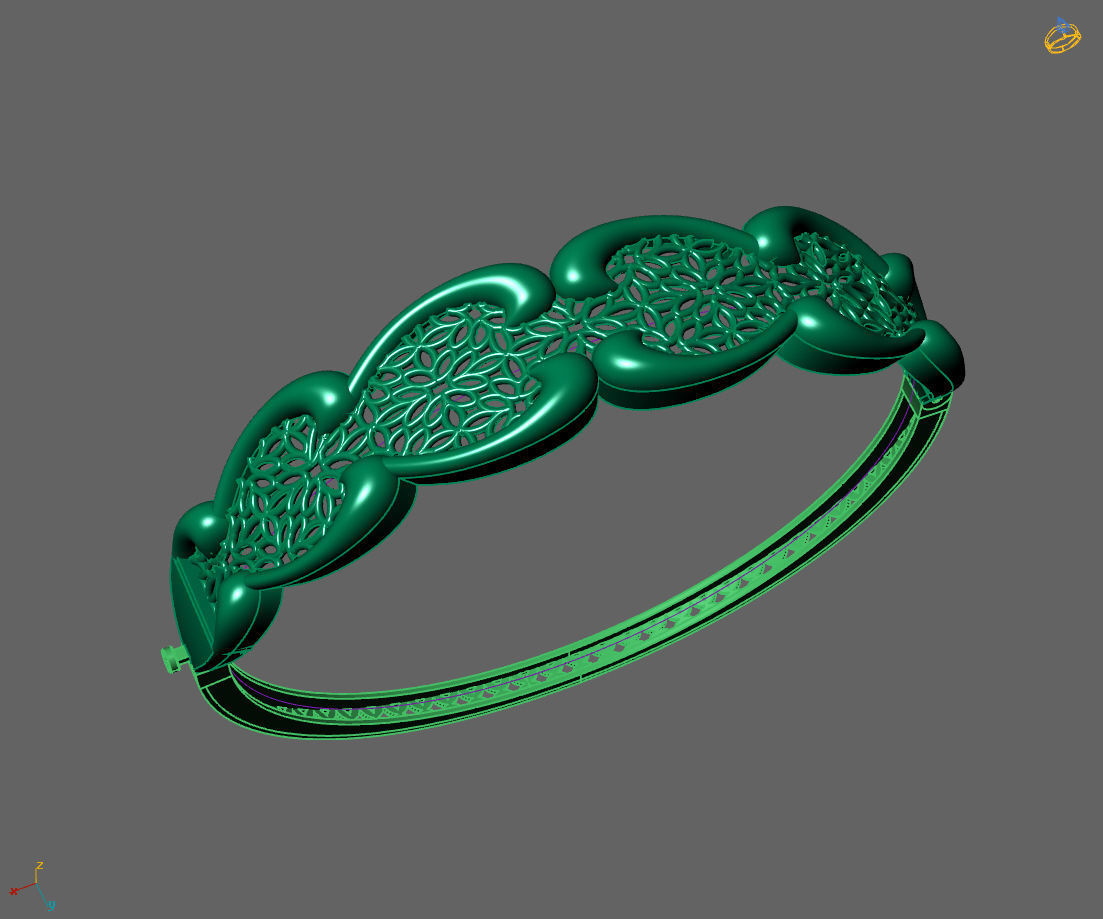 Womens Bracelets Bangles 3DM STL OBJ With Details 3D print model_1