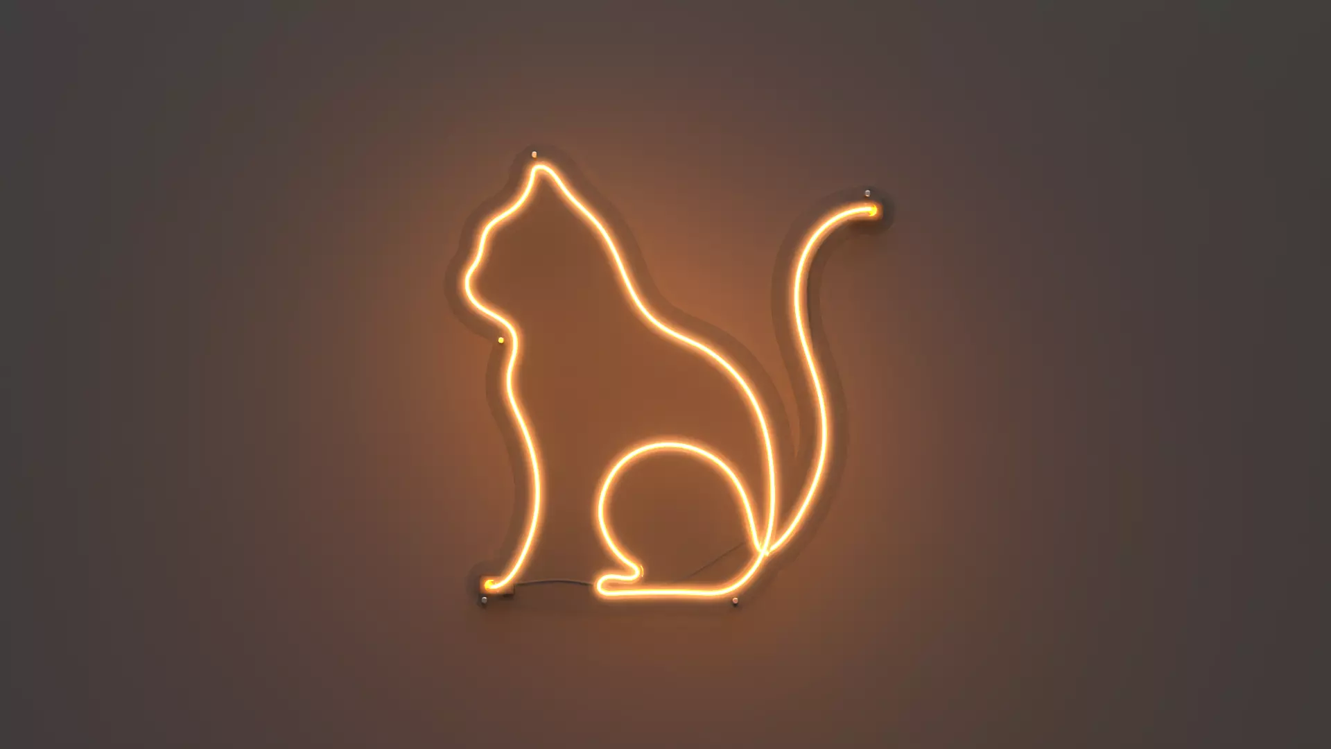 Cat 2 - Neon Sign 3D model_0