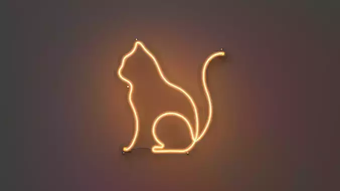 Cat 2 - Neon Sign 3D model