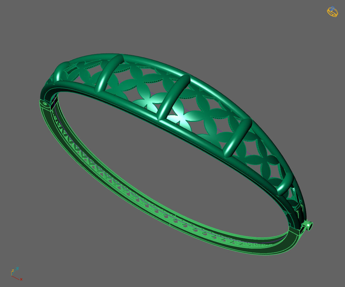 Womens Bracelets Bangles 3DM STL OBJ With Details 3D print model_3
