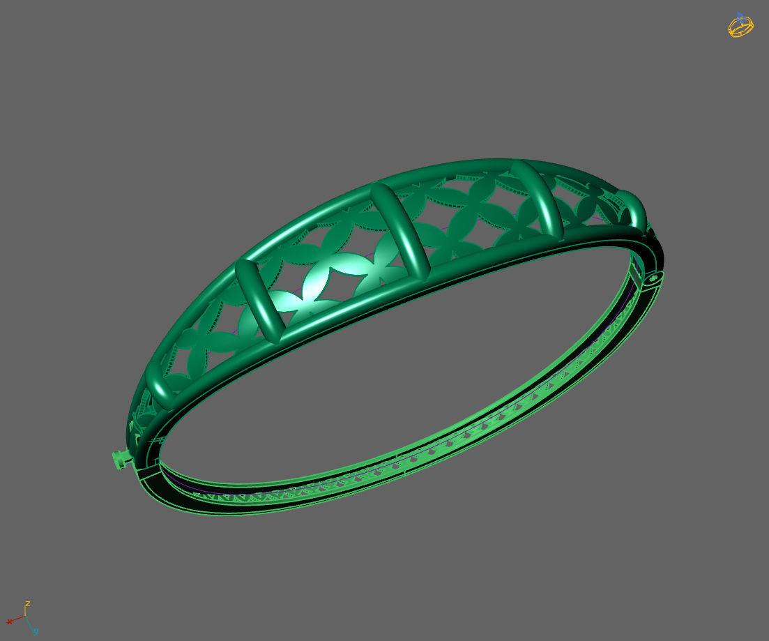 Womens Bracelets Bangles 3DM STL OBJ With Details 3D print model_1
