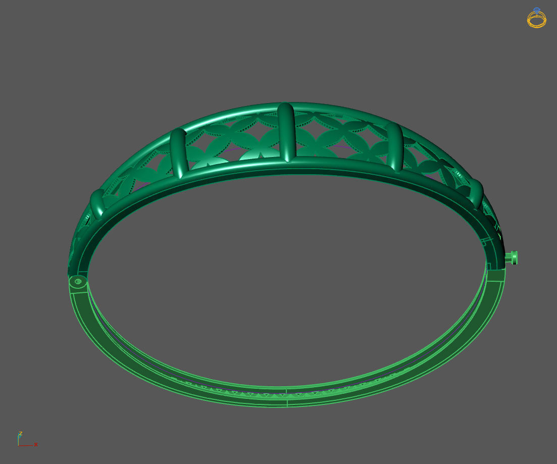 Womens Bracelets Bangles 3DM STL OBJ With Details 3D print model_2