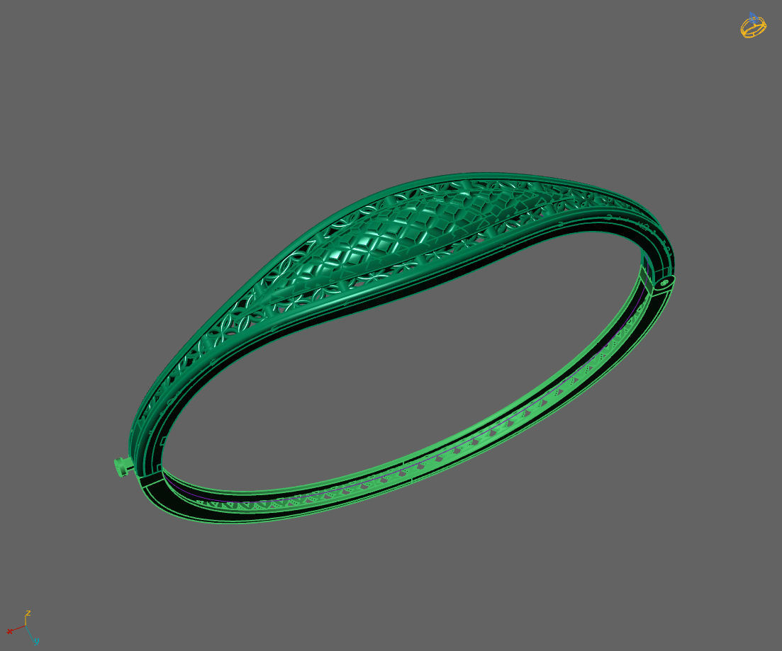 Womens Bracelets Bangles 3DM STL OBJ With Details 3D print model_1