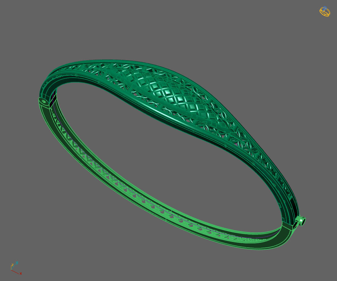 Womens Bracelets Bangles 3DM STL OBJ With Details 3D print model_3