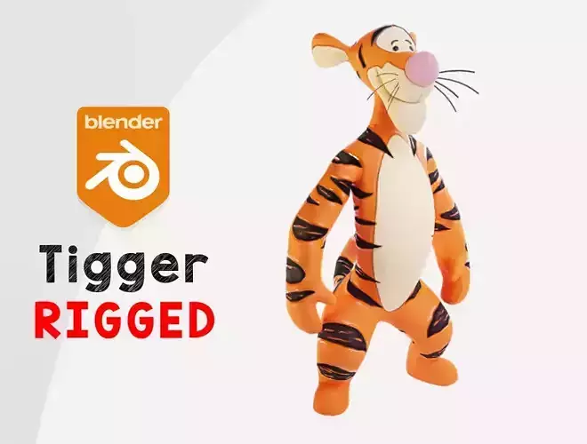 Winnie the pooh - Tigger rigged 3D model Winnie the pooh - Tigger rigged 3D model