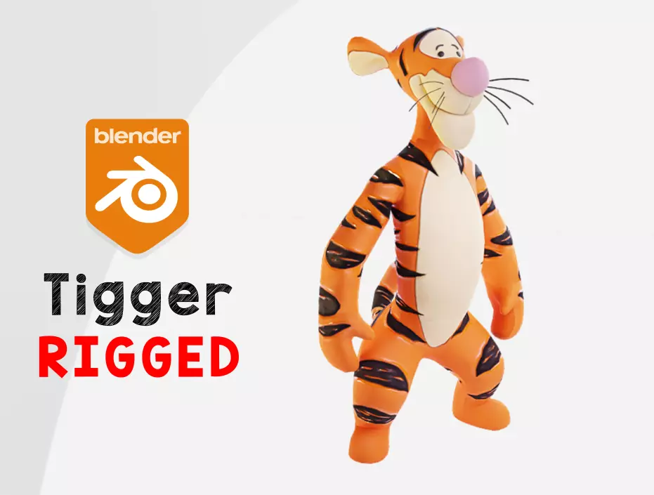 Winnie the pooh - Tigger rigged 3D model_0