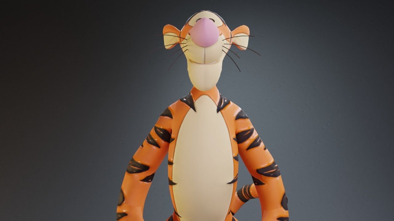 Winnie the pooh - Tigger rigged 3D model_7