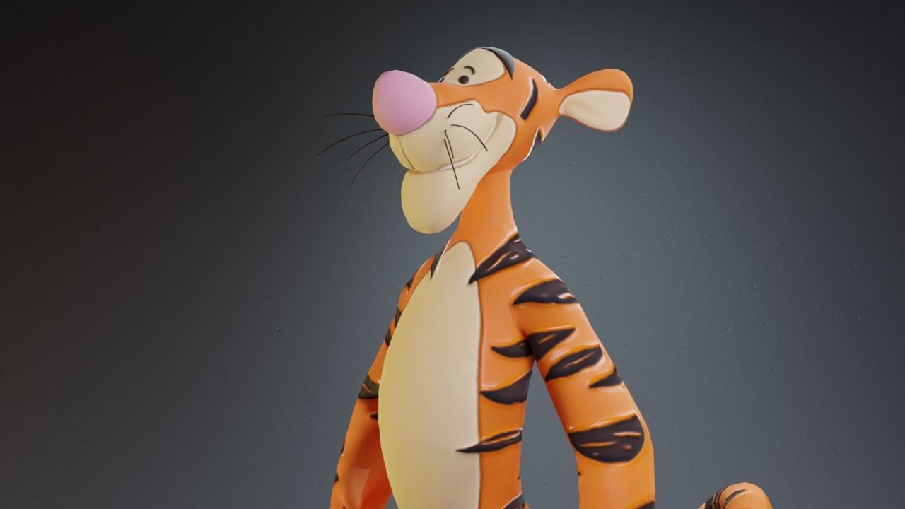 Winnie the pooh - Tigger rigged 3D model_3