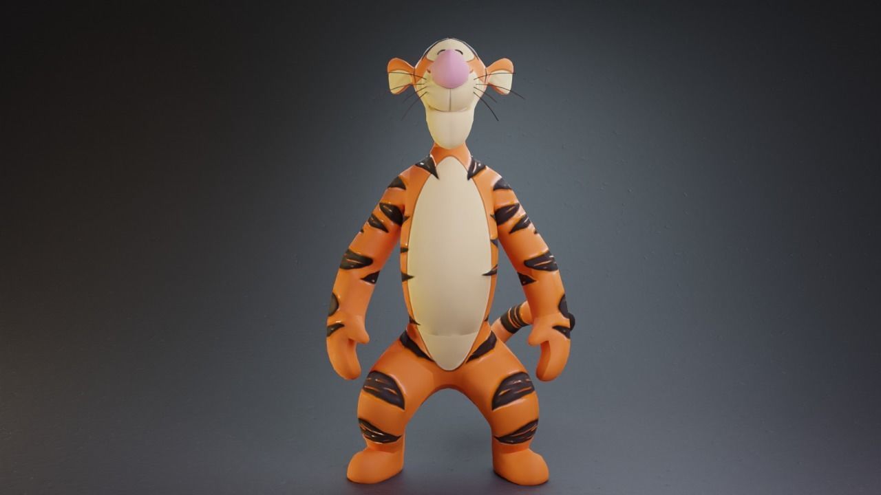 Winnie the pooh - Tigger rigged 3D model_9