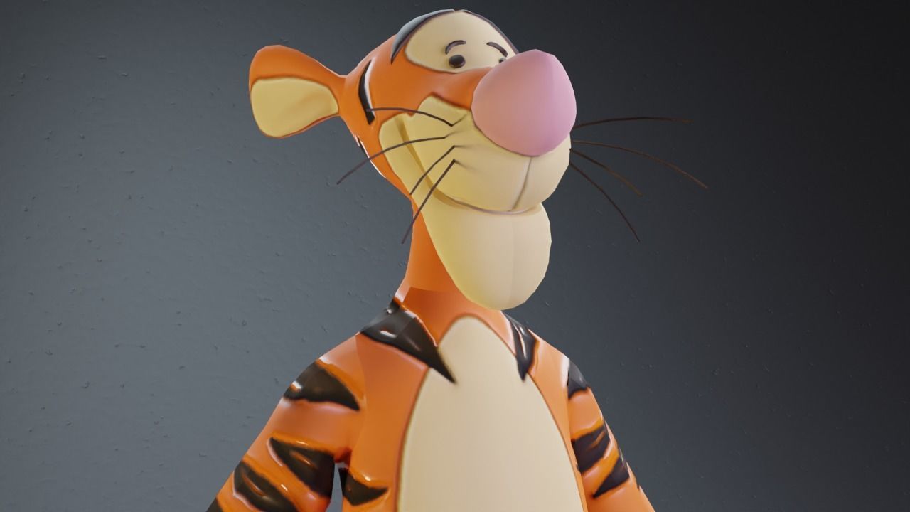 Winnie the pooh - Tigger rigged 3D model_5