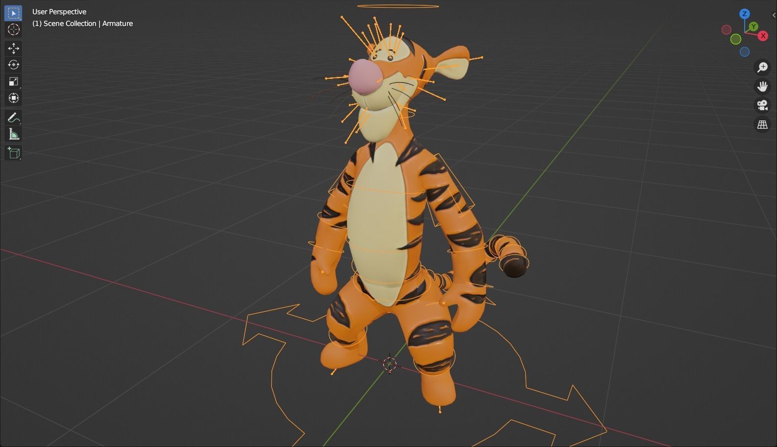 Winnie the pooh - Tigger rigged 3D model_2