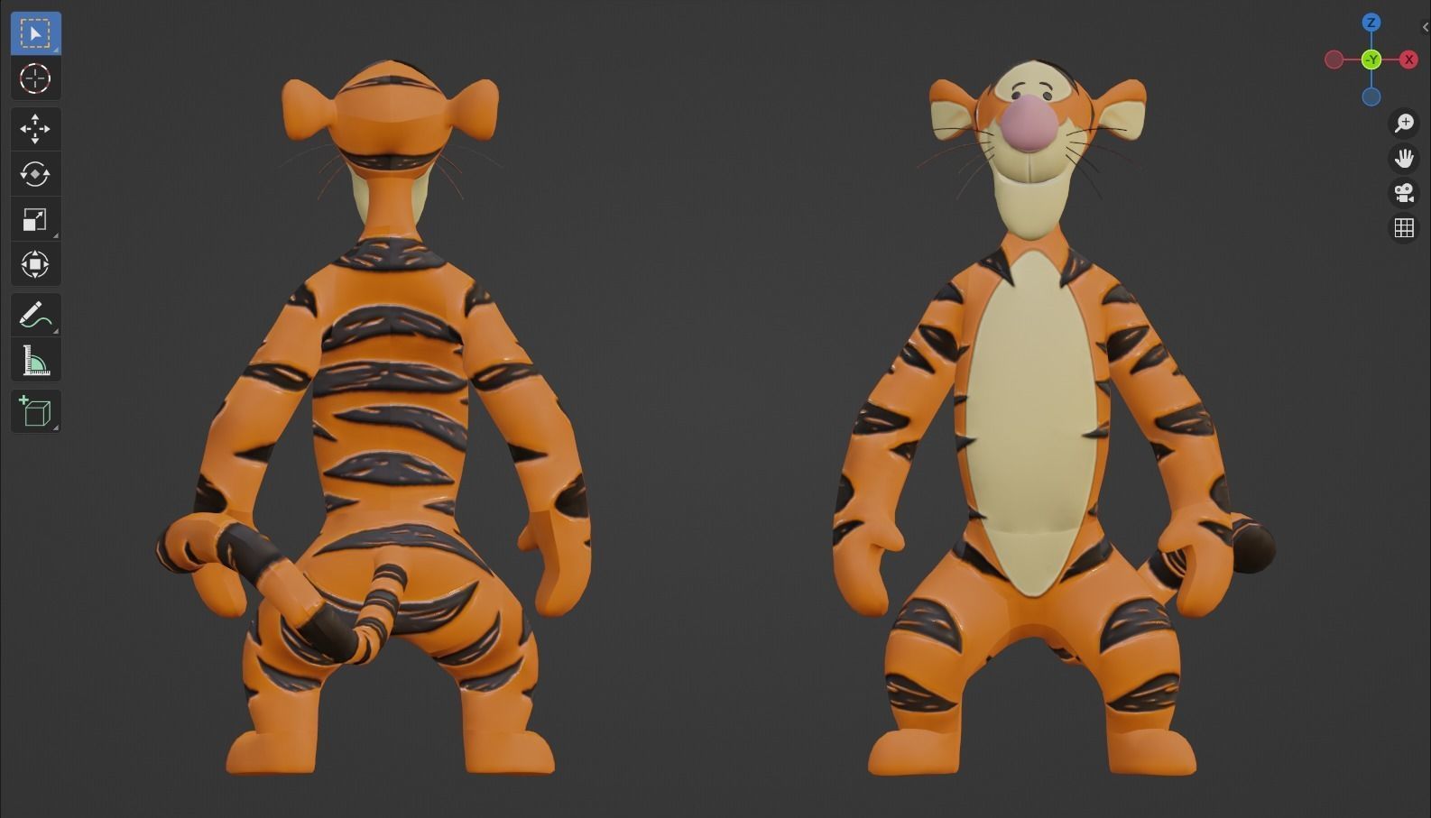 Winnie the pooh - Tigger rigged 3D model_1