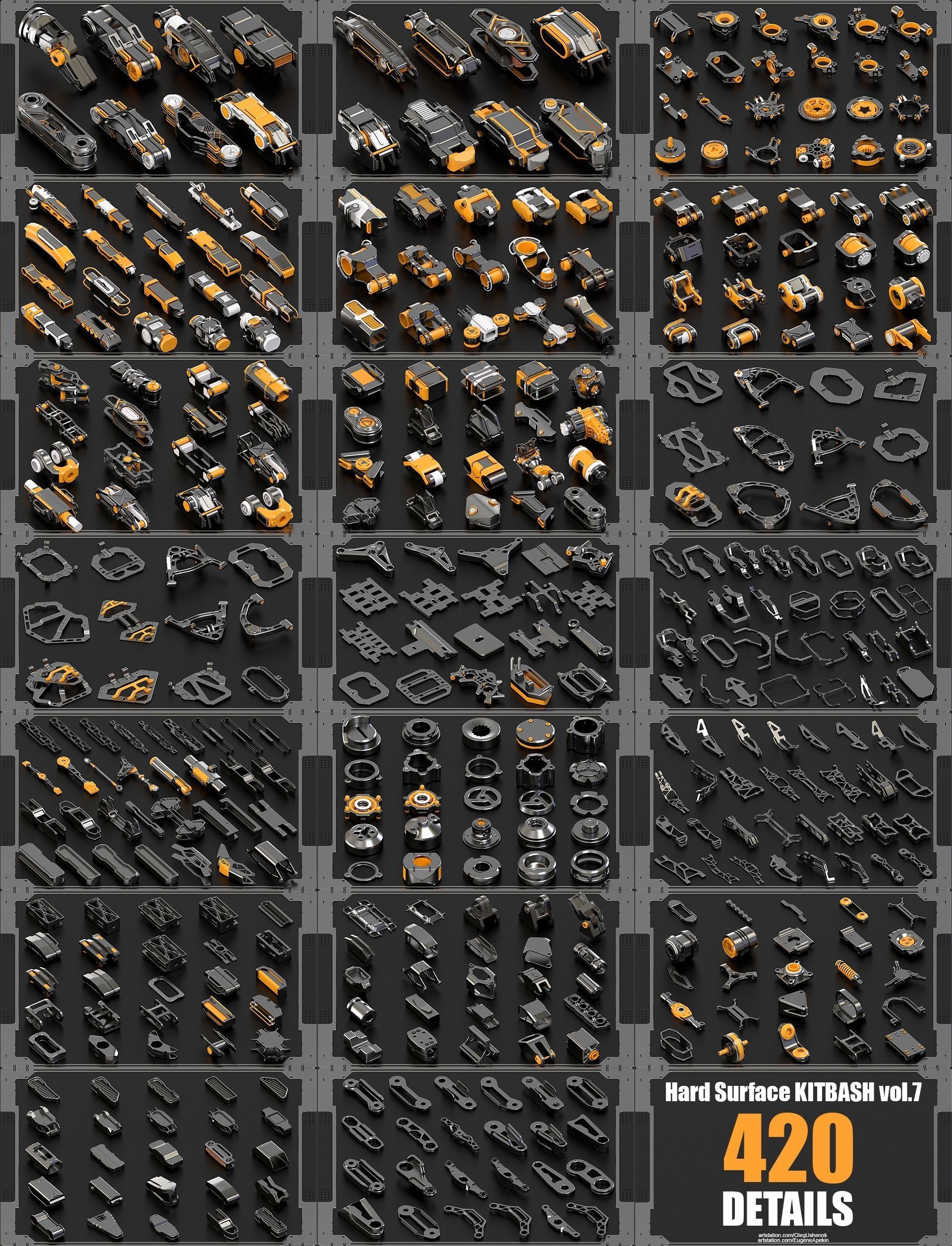 Hard Surface KitBash Vol 7 420 DETAILS 3D model_1