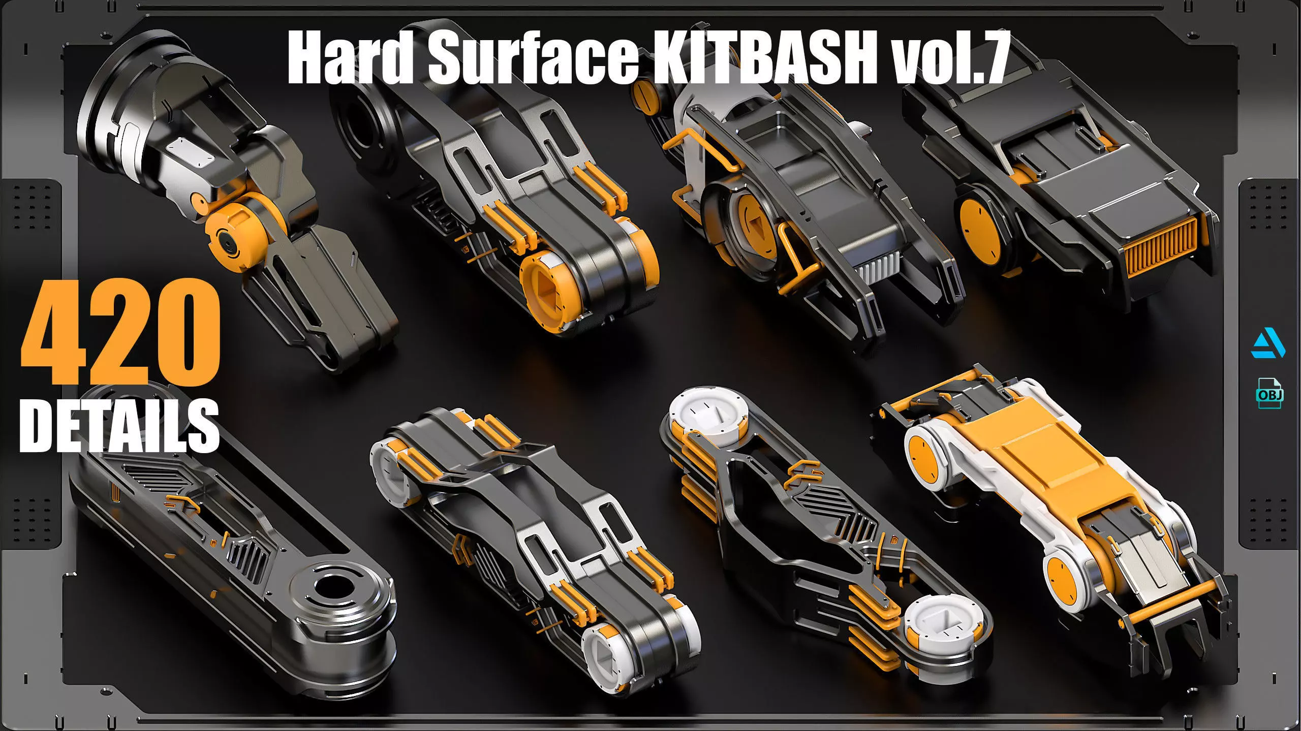 Hard Surface KitBash Vol 7 420 DETAILS 3D model_0