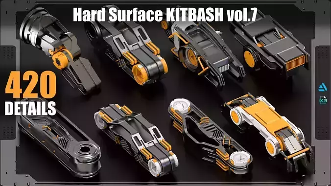 Hard Surface KitBash Vol 7 420 DETAILS 3D model