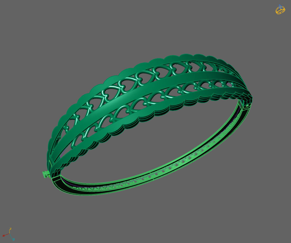 Womens Bracelets Bangles 3DM STL OBJ With Details  3D print model_1