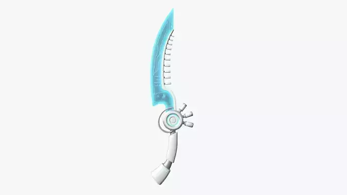 SciFi Dagger A02 White Blue - Sci Fi Weapon Design Low-poly 3D model
