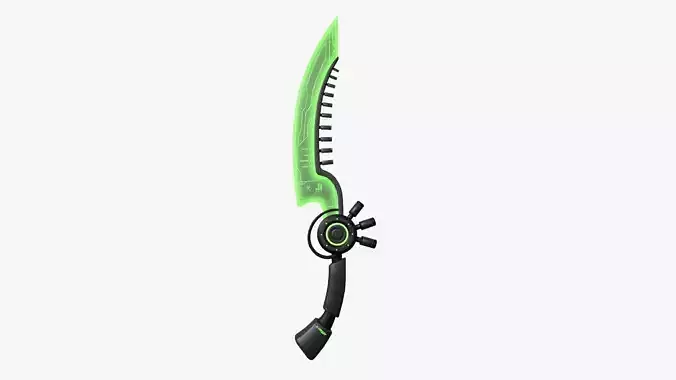 SciFi Dagger A03 Black Green - Sci Fi Weapon Design Free low-poly 3D model