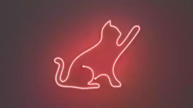 Cat 3 - Neon Sign 3D model