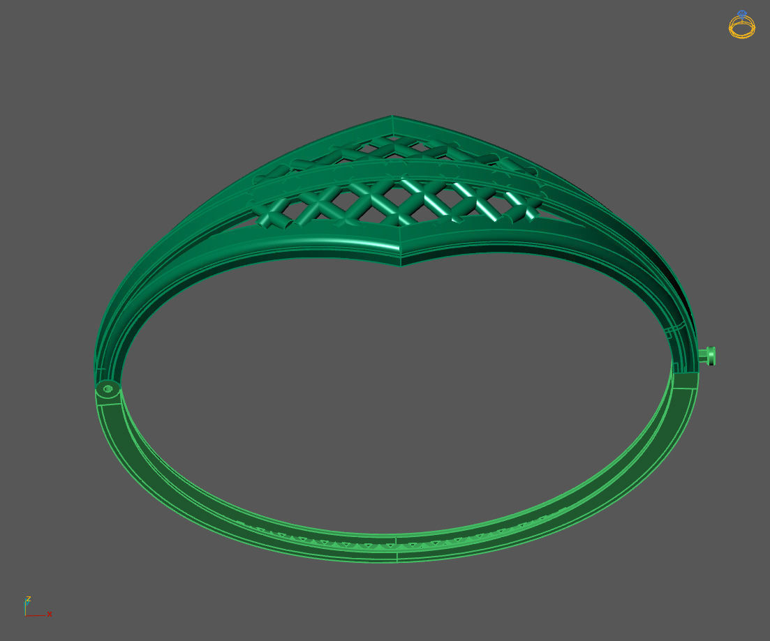 Womens Bracelets Bangles 3DM STL OBJ With Details 3D print model_2