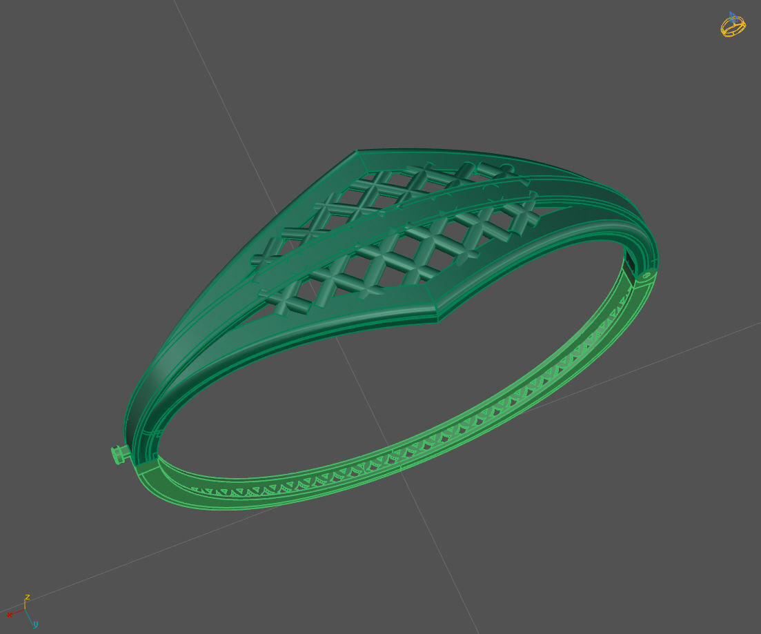 Womens Bracelets Bangles 3DM STL OBJ With Details 3D print model_1
