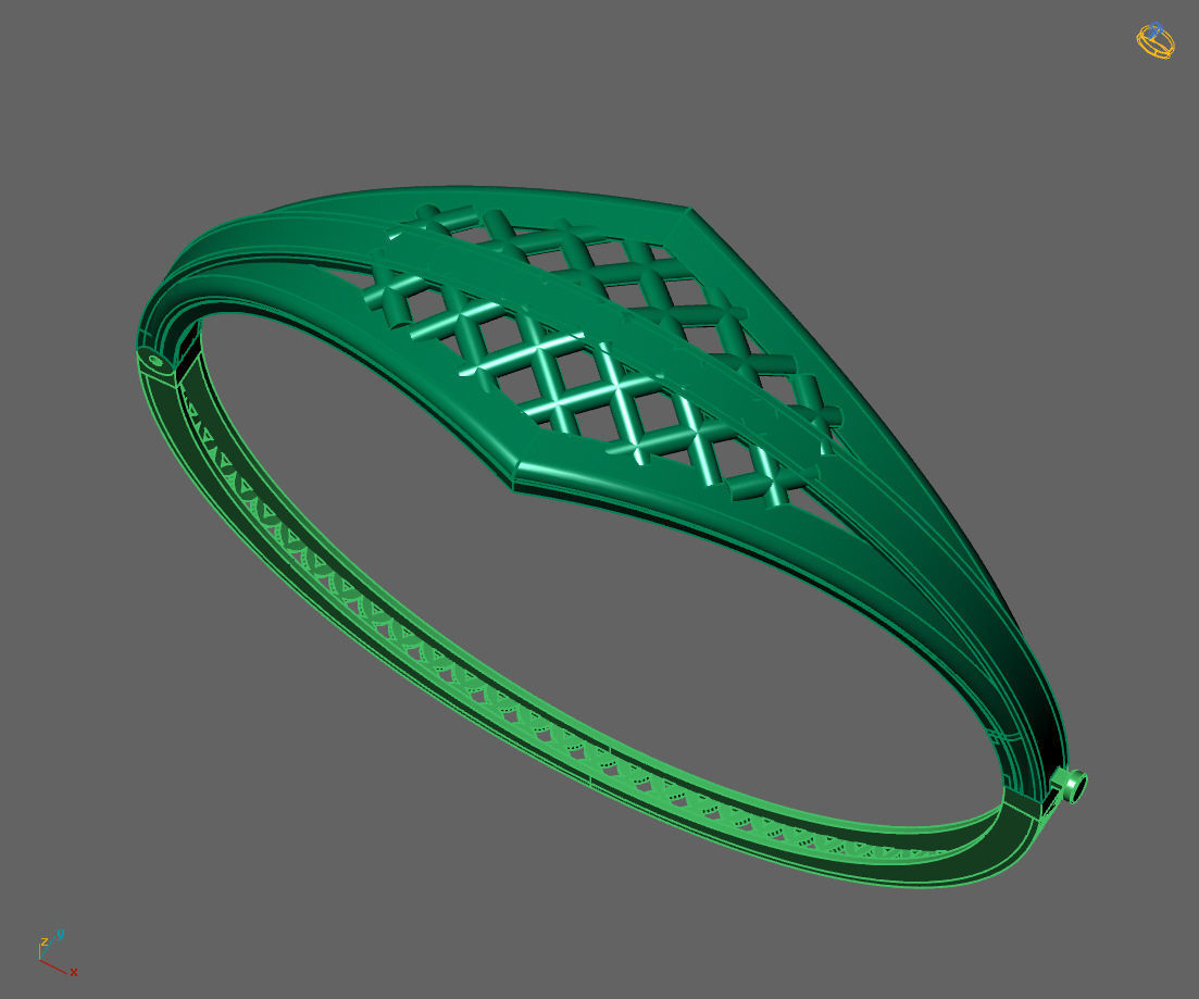 Womens Bracelets Bangles 3DM STL OBJ With Details 3D print model_3