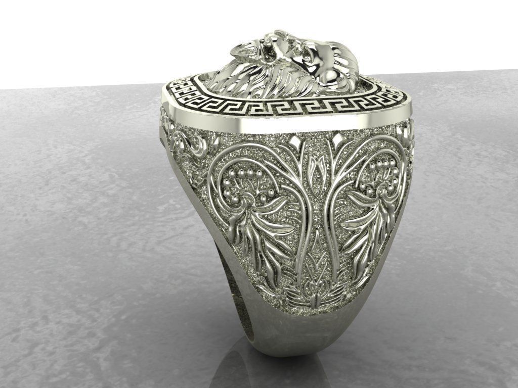 Lion Ring 3D print model_4