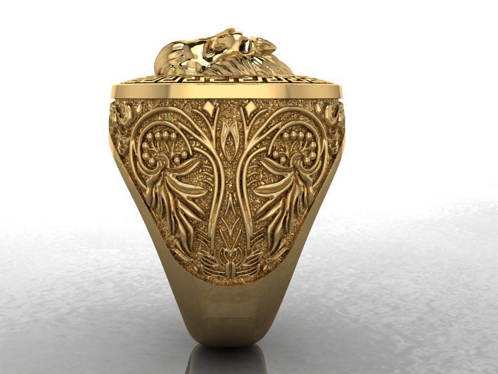 Lion Ring 3D print model_2