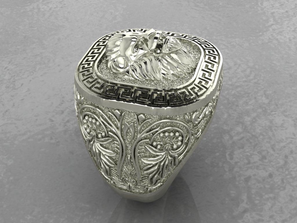 Lion Ring 3D print model_9