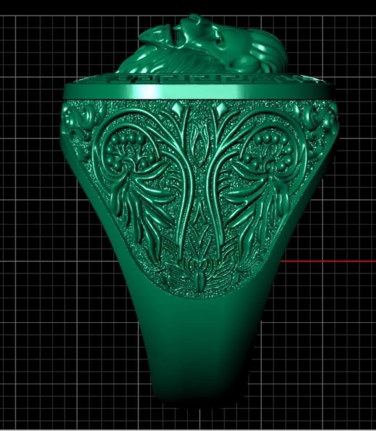 Lion Ring 3D print model_6