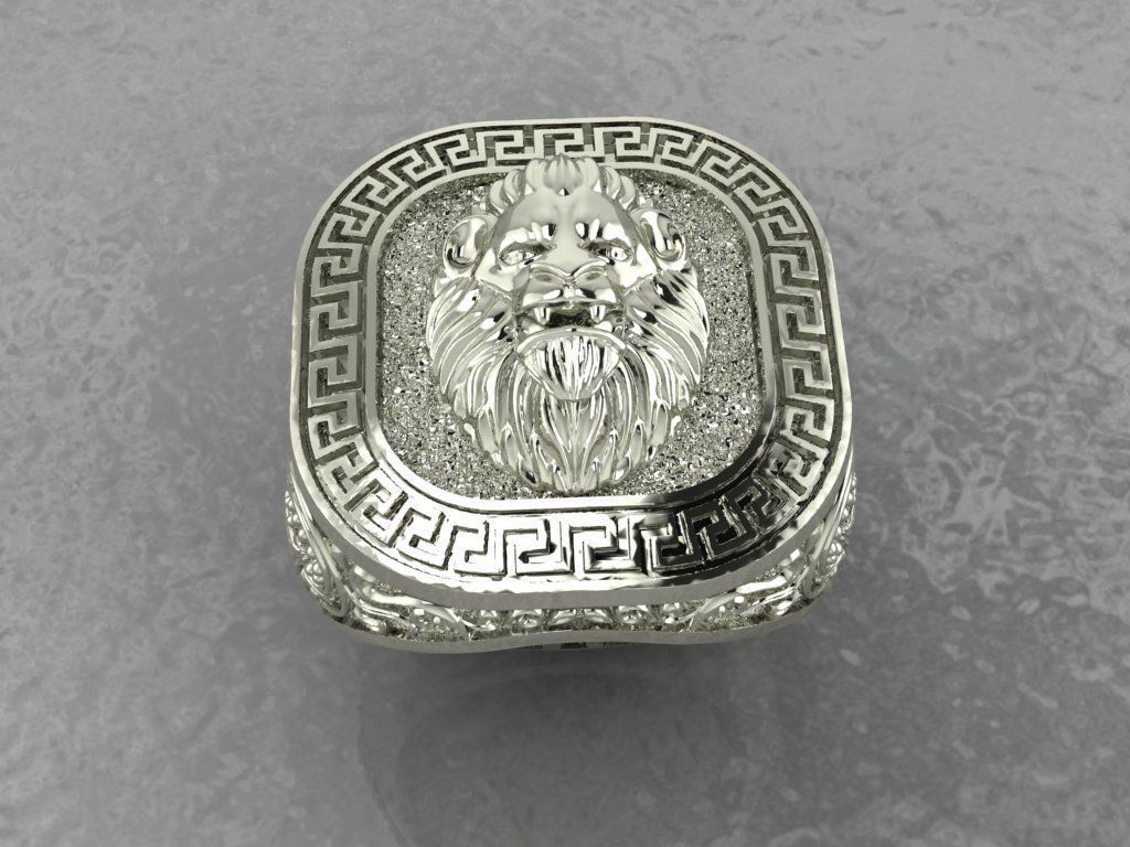 Lion Ring 3D print model_8