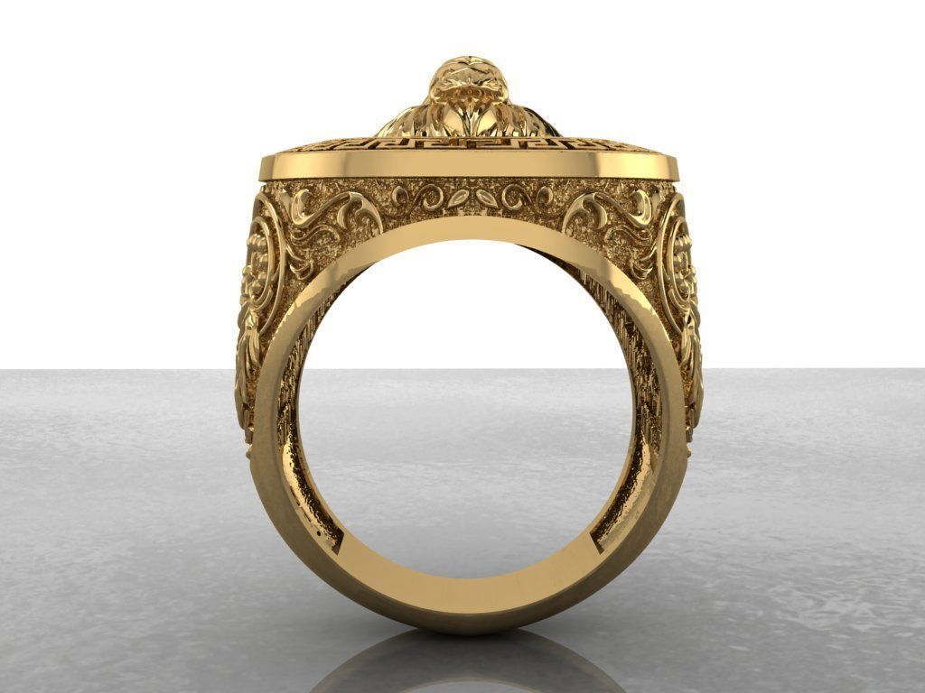 Lion Ring 3D print model_3