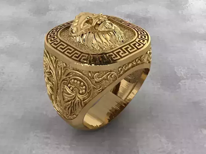 Lion Ring 3D print model