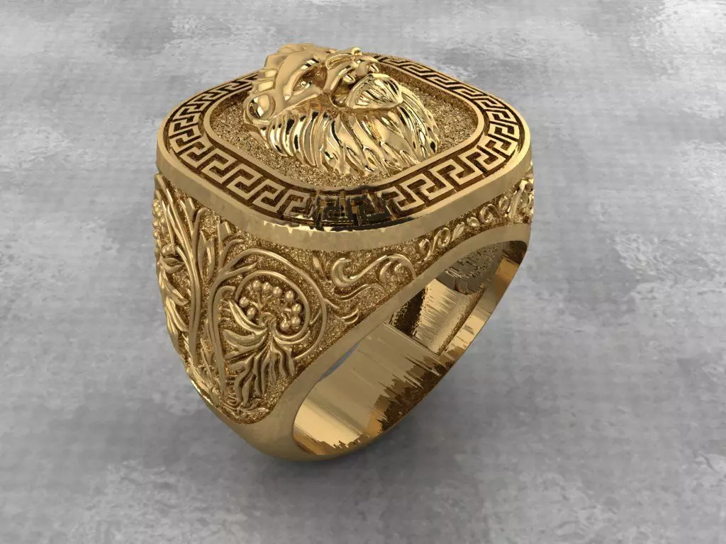 Lion Ring 3D print model_0