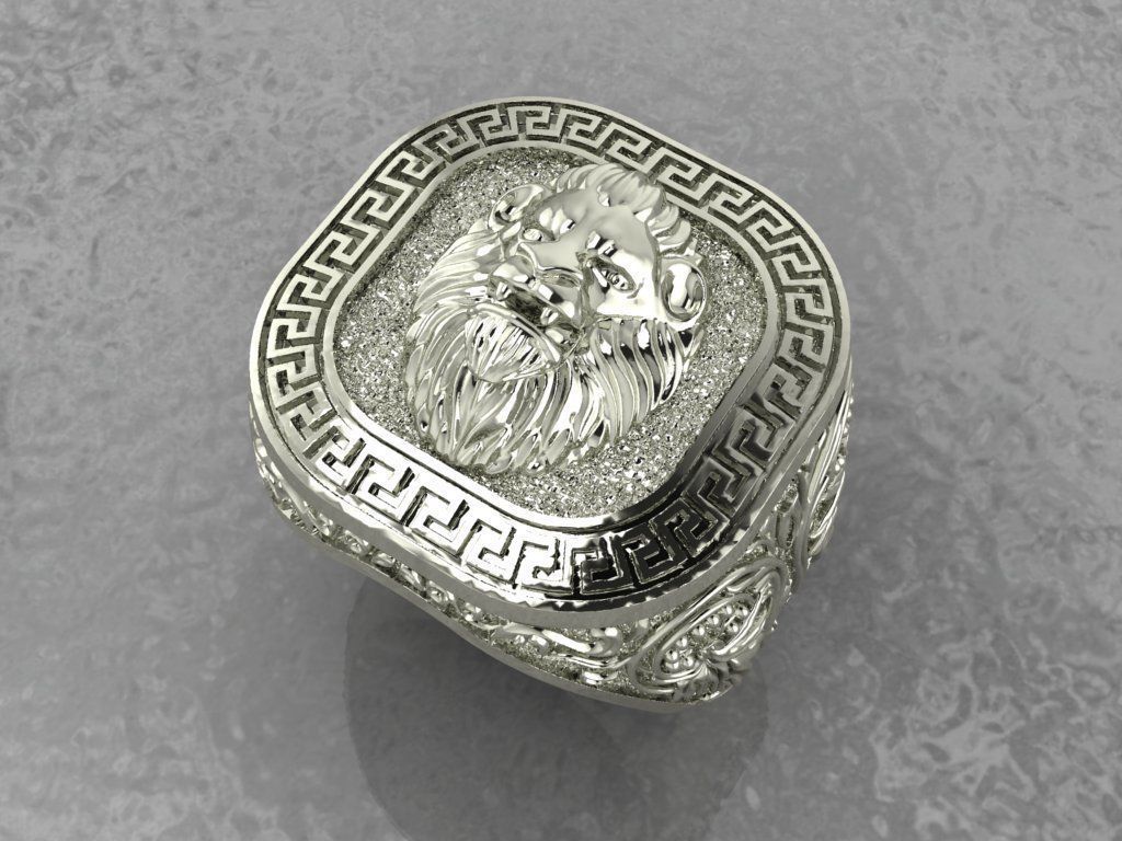 Lion Ring 3D print model_5