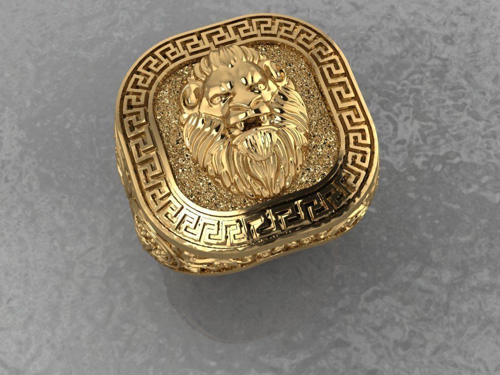 Lion Ring 3D print model_1