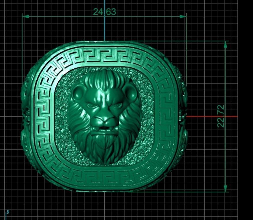 Lion Ring 3D print model_7