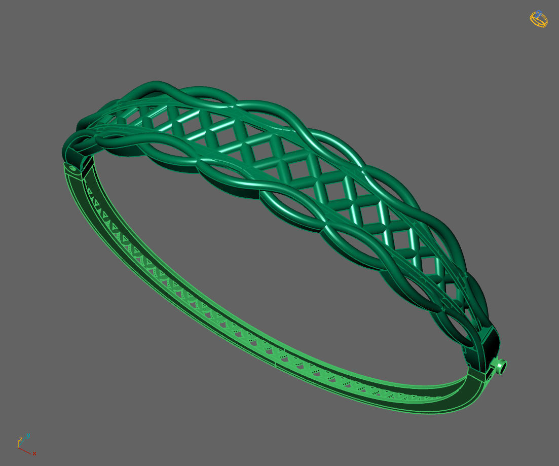 Womens Bracelets Bangles 3DM STL OBJ With Details  3D print model_3