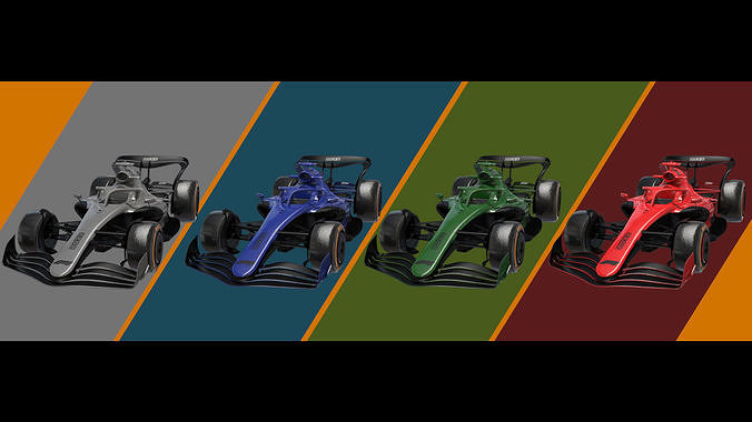 F1 2022 Cartoon Toy 3D model 7