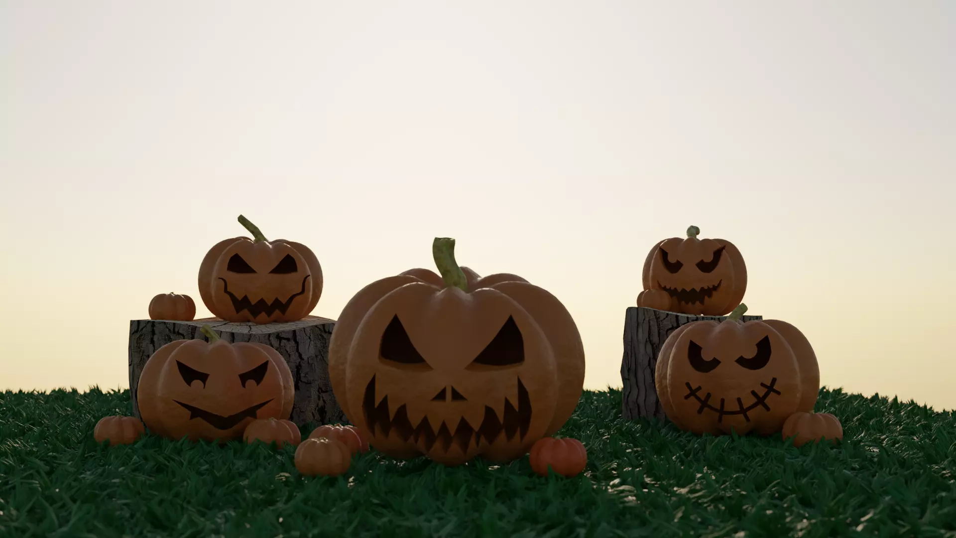 3D model JACK-O-LANTERN MODELS PACK VR / AR / low-poly | CGTrader