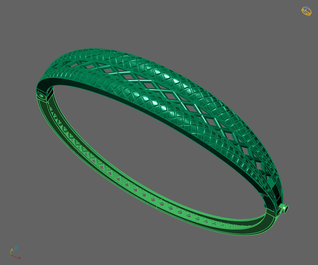 Womens Bracelets Bangles 3DM STL OBJ With Details  3D print model_3