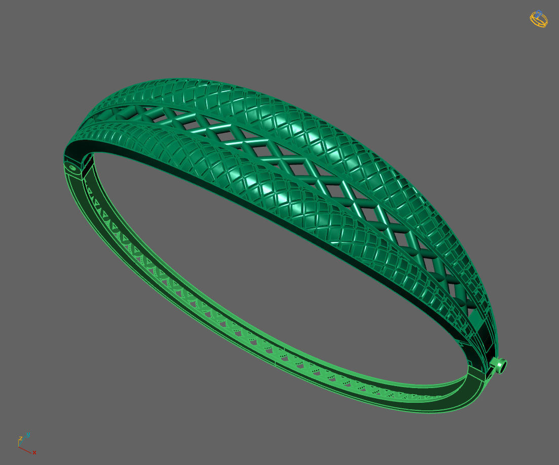Womens Bracelets Bangles 3DM STL OBJ With Details 3D print model_3