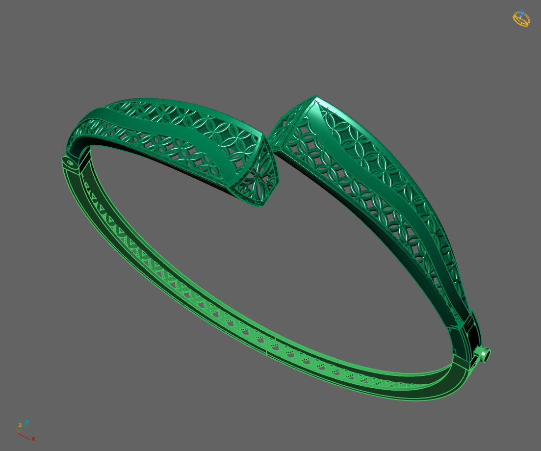 Womens Bracelets Bangles 3DM STL OBJ With Details  3D print model_3
